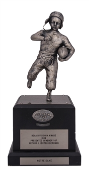 1989 Touchdown Club of Washington D.C. Timmie Award for NCAA Division 1A Award Presented to Notre Dame (Holtz LOA)